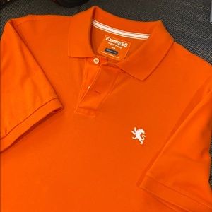 Men’s Express orange short sleeve polo shirt